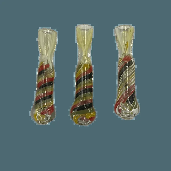 3″ Silver Fumed Rasta & Galaxy Ribbon Chillum Hand Pipe