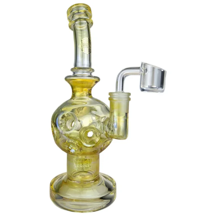 9″ Gold Fumed Fabb Egg Matrix Perc Dab Rig