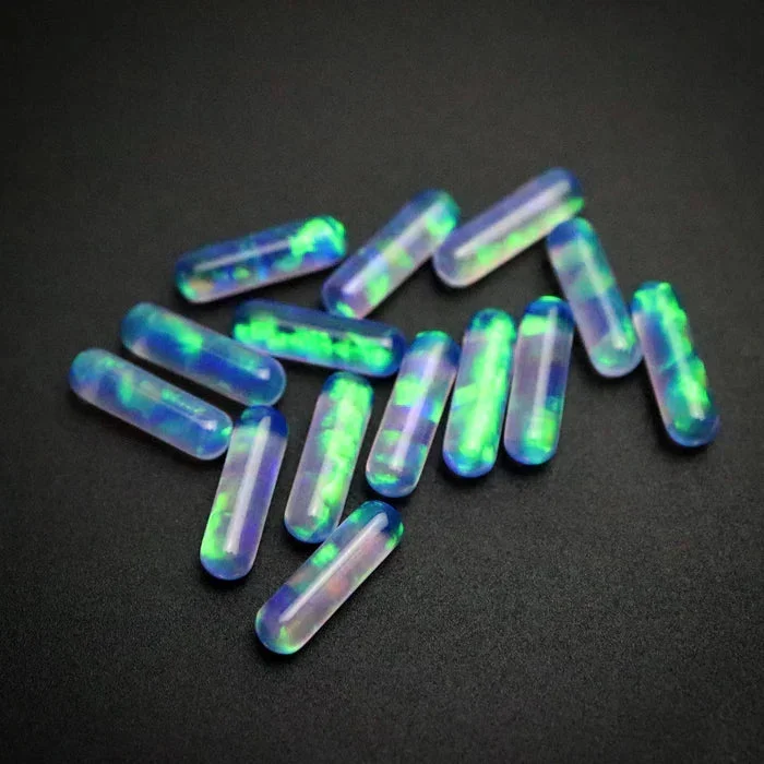 Blue Opal – Mini Opal Pillars (3X10mm) by Ruby Pearl Co.