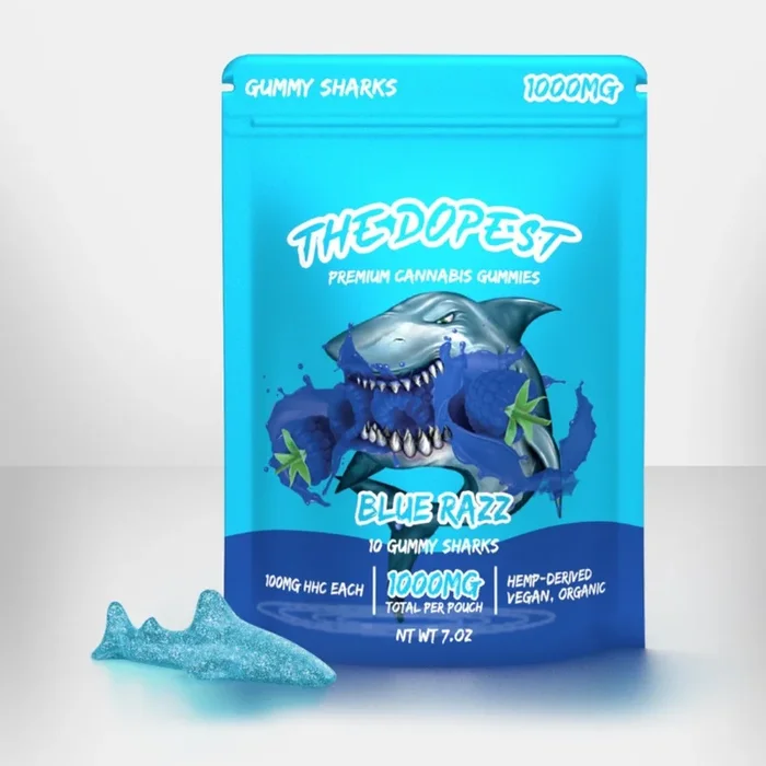 Blue Razz Sharks HHC Gummies – 1000mg