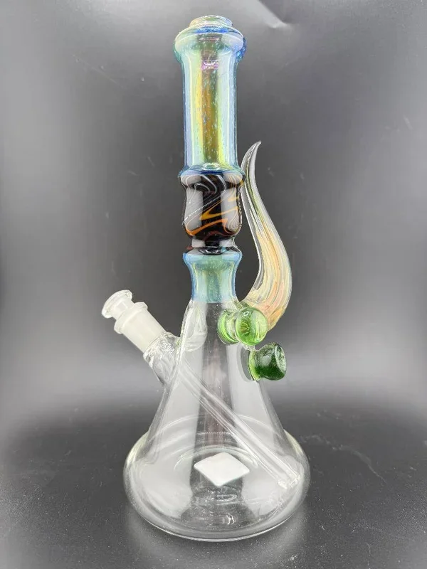 Brando Glass Wig Wag Space Tech Beaker Black & Orange Section 10mm