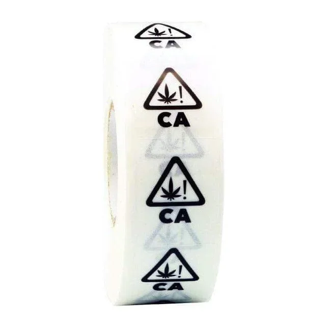 California Clear Universal THC! Symbol Square Compliance Labels (Roll of 1,000)
