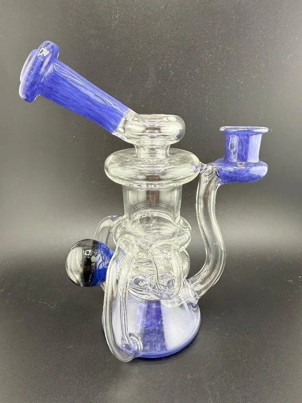 Crondo Hyacinth & Clear Blooper w/ Dichroic Marble 10mm 90°