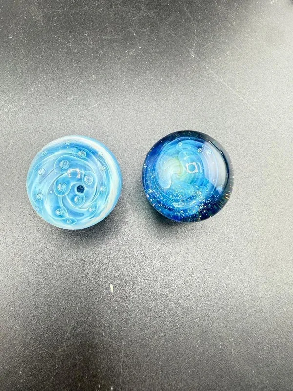 Danny W Glass Marble – 24mm Blue Bubble Trap / Implosion