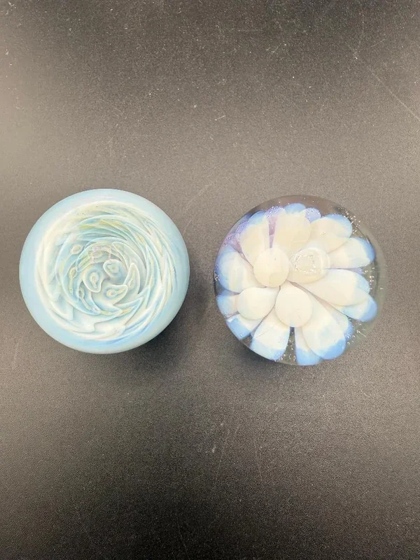 Danny W Glass Marble – 33mm White Implosion