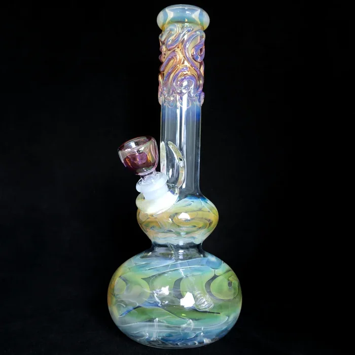 Gold & Silver Fumed Squiggle Double Bubble Base 32×4