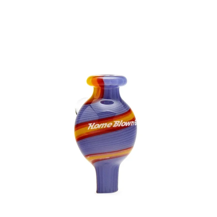 Home Blown Glass Bubble Carb Cap – Rainbow Swirl