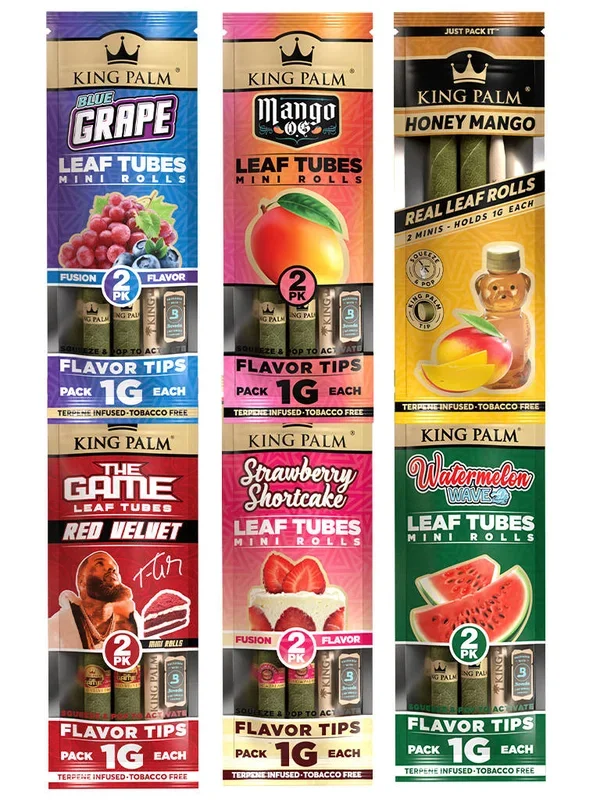 King Palm Leaf Tubes Mini Rolls 2 Pack