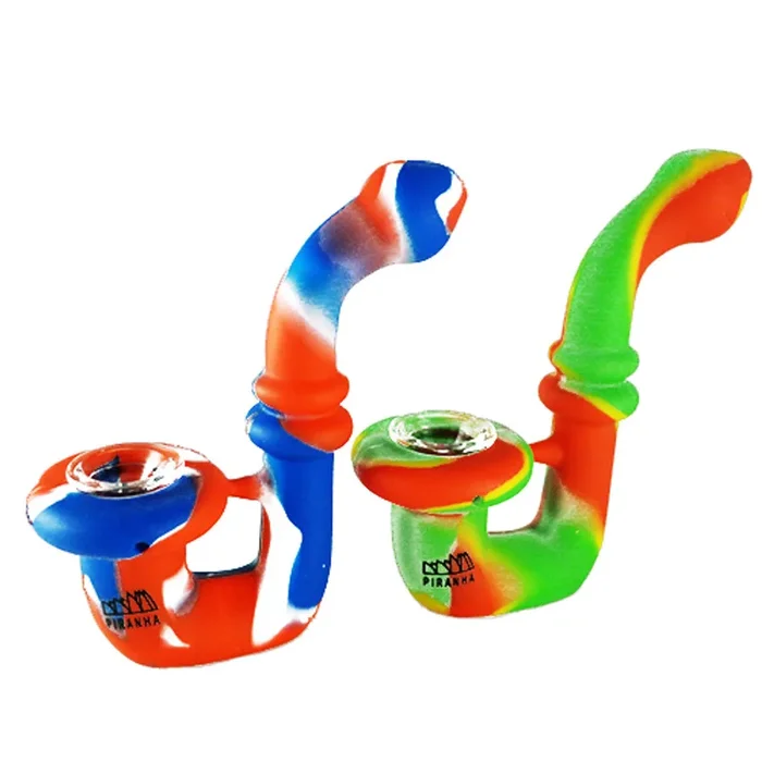 Piranha 5″ Sherlock Silicone Hand Pipe w/ Glass Bowl