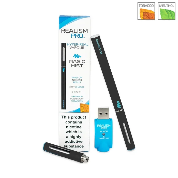 Realism Pro Black Starter Kit – Hyper Real Vapour, Fast Charge, Pro Power