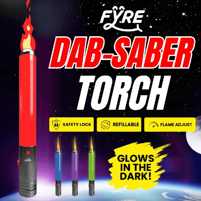 Saber Shaped Torch with Glowing Lights and Adjustable Flame