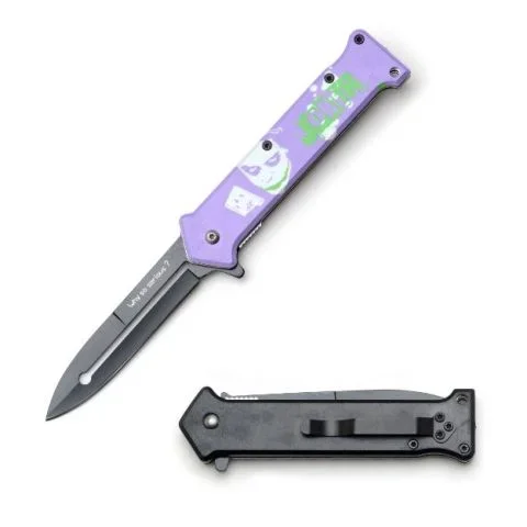 Snake Eye Tactical Spring Assisted Knife – Lavender Joker