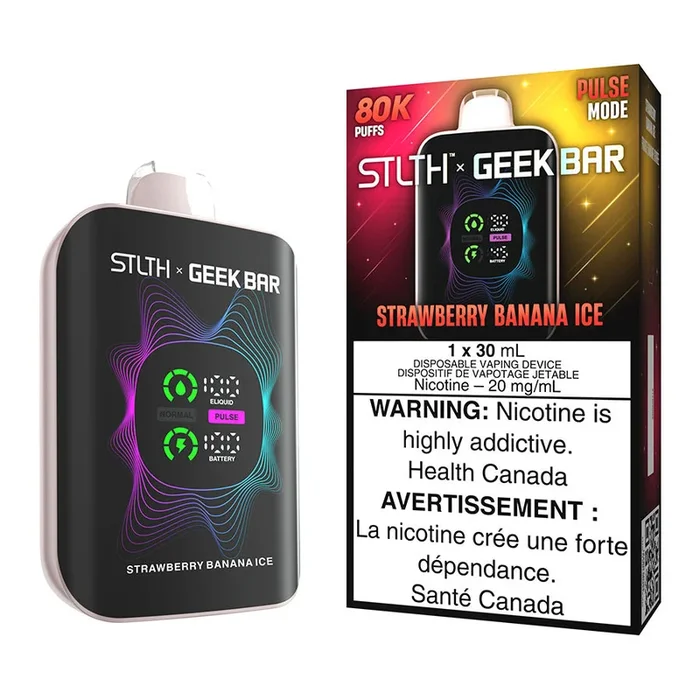STLTH X Geek Bar Disposable Vape Device – Strawberry Banana Ice