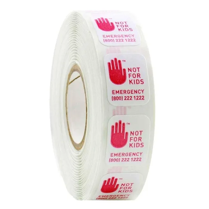 Washington “NOT FOR KIDS” Warning Compliance Labels (Roll of 1,000)